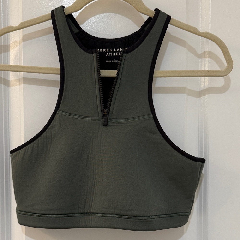 Derek Lam Athleta Green and Black Activewear Top
